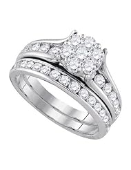 1.50CTW-DIA FLOWER BRIDAL SET