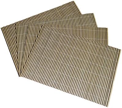 HM Essentials Bamboo Place Mat for Everyday Meals or Elegant Dining Use, Pool &amp; Patio, Barbecue or Picnic, Set of 4
