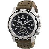 Timex - T49626 - Montre Homme - Quartz - Chronographe - Eclairage - Boussole & GPS - Bracelet Cuir Vertpar Timex