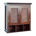 Cane 2-Door Wall Cabinet with Cubbies