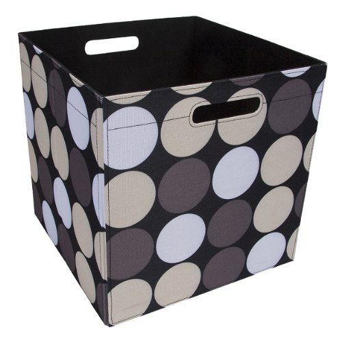 Storage Bins iTSO Large Fabric Bin Ebony Polka Dots