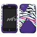 Solid Purple Silicone Skin with Black and White Color Rainbow Zebra Animal Design Dual Snap-On Cover Hard Case Cell Phone Protector for Apple iPhone 3G 3G-S
