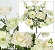 FOUR 20" Poppy Daisy Rose Mixed Artificial Flower Arrangement