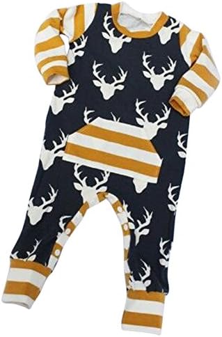 Rorychen Cute Baby Unisex Long Romper Onesie Playsuit Jumpsuit Christmas(0-24M)