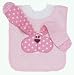 Mullins Square Pink Bunny Teether Bib