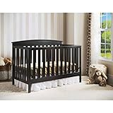 4-in-1 Convertible Baby Crib with a Kid-friendly Design That Grows with Your Baby. The Delta Children's Baby Crib Converts Into a Toddler Bed, a Daybed and a Full-size Bed with Headboard. Fixed-side Crib, Choose Your Finish. 100% Comfort Guaranteed! (Black)
