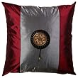 Decorative Handmade Silky Silver & Red Cushion Cover / Pillow Sham - Golden Sunflower Design