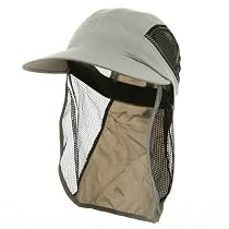 UV 50+ Protection Outdoor Flap Cap - Light Grey W15S49C