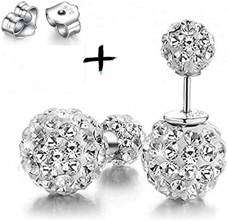 Allwish Luxury Hot Sale Double Sided Crystal Pearl Beads Earrings Ear Studs Tribal Earrings 6-10mm