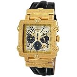 Just Bling Men’s JB-6215-238-A “Phantom” Brown Diamond And Gold Bezel Leather Band Watch