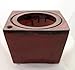 Square Self Watering Ceramic Pot with Felt Feet - Red - 6