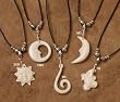 Bone Pendant on Adjustable Cotton Necklace