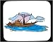 Decorated Mouse Pad with boat, sailing, water, oars, ancient, Egypt, vessel