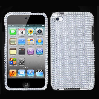 Apple iPod Touch 4th Generation Full Diamond Case - Silver
