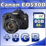 Canon EOS 30D 8.2MP Digital SLR Camera with EF-S 18-55mm f/3.5-5.6 Lens + 8 ....