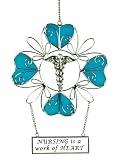Suncatcher - "Nursing Is a Work of Heart", Stained Glass, 9" Height