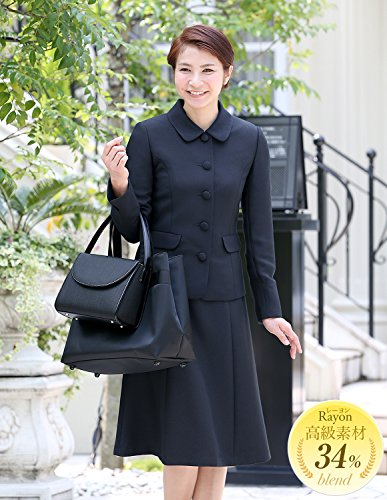 【お受験スーツ】お母様用 紺 5つボタンジャケットアンサンブル NK-1004[7～21号]