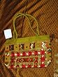 Embroidered Sari handbag Old Gold Banjara Mirrors Purse