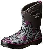 Bogs Women's Classic Mid Winterberry Waterproof Winter & Rain Boot,Gray Multi,10 M US