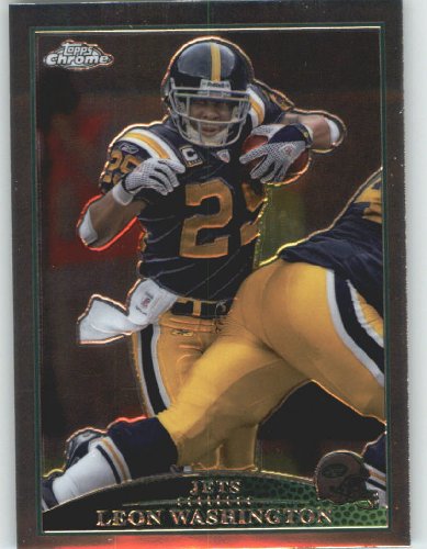 2009 Topps Chrome Football Card # 90 Leon Washington New York Jets Mint Condition - Shipped In Protective ScrewDown Display Case!