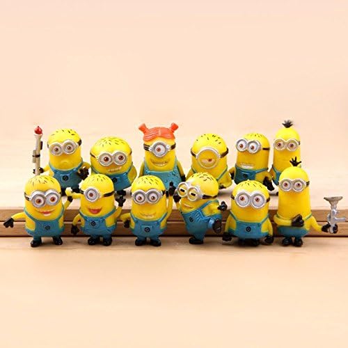 12PCS X Despicable Me The Minions PVC Miniature Toy Figures 3-4cm/1.2-1.6inch Tall