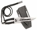 RUKO 2-1/2-Inch Blade Neck/Boot Knife with Serrated Edge Corded Wrapped