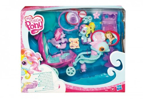 My Little Pony 18455 - Ponyville - Mermaid Dolphin Carriage with 2 Mermaids: Star Song & Rainbow Dash & Accessories