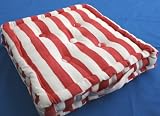 Cotton Floor Cushion Thick Red & White Stripes