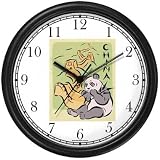 China Giant Panda or Panda Bear Animal Wall Clock by WatchBuddy Timepieces (White Frame)