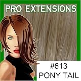 #613 Platinum Blonde Pro Extensions Kanekalon clip on in ponytail, long lasting life like synthetic fiber looks and feels like real human hair Reviews