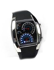 2014 Susenstore Fashion Aviation Turbo Dial Flash LED Watch Gift Mens Lady Sports Car Meter New