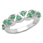 0.70 Carat Genuine Emerald Round Silver Ring