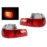 A Pair of Depo Red and Clear Lense LED Tail Lights - BMW 3-Series E46 2DR 1999-2003 by Depo