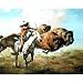 Buffalo Hunt Art Print POSTER Native American Indian - 19x13