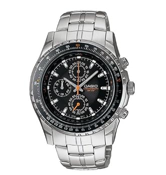Casio #MTP4500D-1AV Men's Slide Rule Bezel Analog Chronograph Aviator Watch