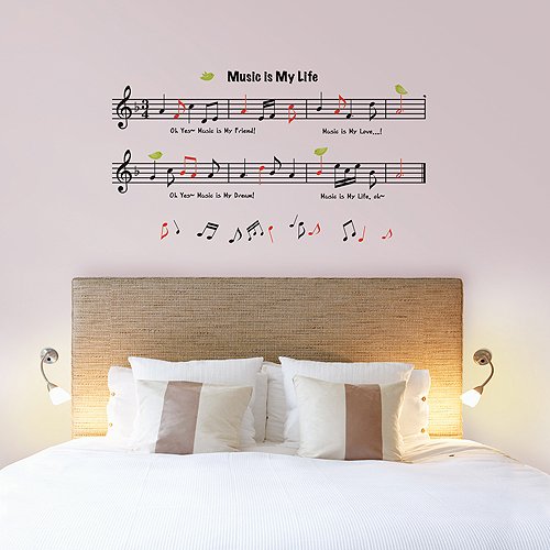 Easy Instant Decoration Wall Sticker Decal - Music Measures/Music is My Life