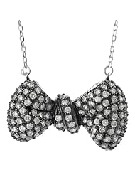 Alexandria Collection Sterling Silver Cubic Zirconia Vintage 20s Style Bow Necklace