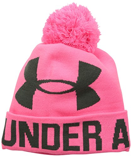 Under Armour Women's Graphic Pom Pom Beanie, Pink Punk (640), One Size