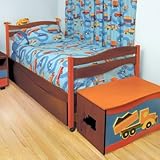 Boys Like Trucks Twin Bed in Chocolate