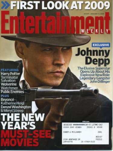 Entertainment Weekly January 9, 2009 Johnny Depp/Public Enemies Cover, Kara DioGuardi/American Idol, The Secret Life of the American Teenager