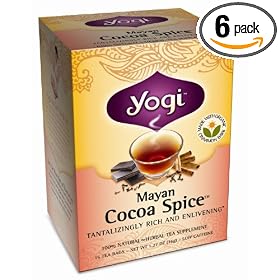 Yogi Mayan Cocoa Spice, Herbal Tea Supplement, 16-Count Tea Bags (Pack of 6)