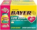 Bayer Aspirin Pain Reliever/ Fever Reducer, Low Dose Safety Coated for Baby (81 mg), 200-Count Enteric Coated Tablets (Pack of 2)