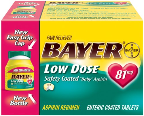Bayer Aspirin Pain Reliever/ Fever Reducer, Low Dose Safety Coated for Baby (81 mg), 200-Count Enteric Coated Tablets (Pack of 2)