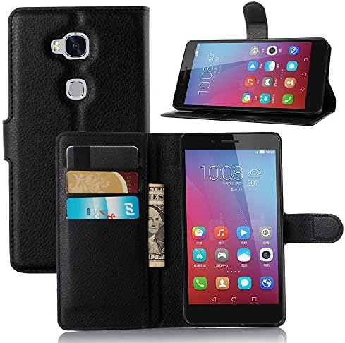 Huawei Honor 5X Case, Zeeeda® Pu Leather Wallet Flip Stand Case Cover for Huawei Honor 5X (Black)