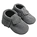 Mejale Baby Soft Soled Leather Moccasins Tassel Infant Toddler Shoes Prewalker(Grey,6-12 Months)