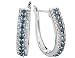 Blue and White Diamond 1.0 Carat (ctw) Earrings in 14K White Gold