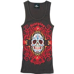 Scorpion Calavera Women's Tank Fashion Shirt - Brown