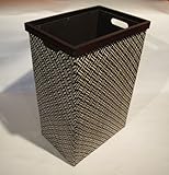 Woven Pandan Laundry Basket Hamper Natural Black