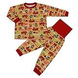 アンパン スムース総柄 腹巻付 長袖パジャマ レッド◇80cm