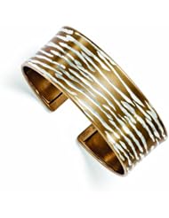 Leslies Sterling Silver Chocolate Diamond-Cutut Cuff Bangle